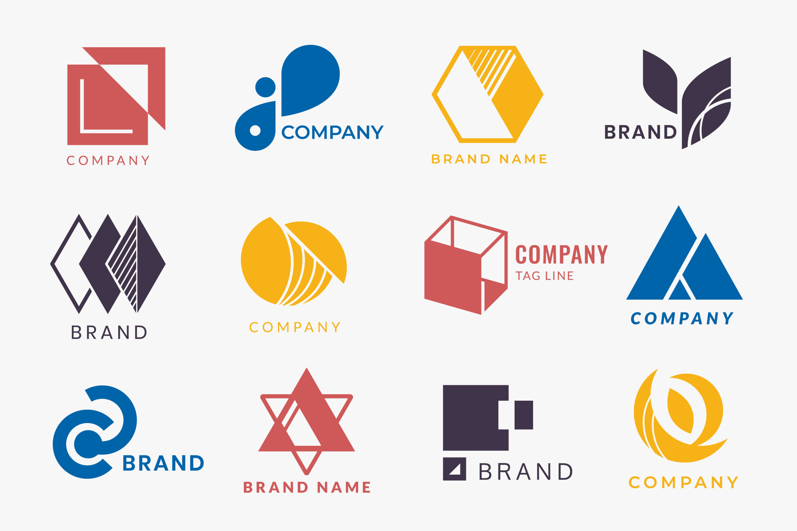 Logodesign Verschiedene Markenlogos